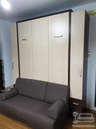 Mobila cu pat rabatabil dublu si canapea