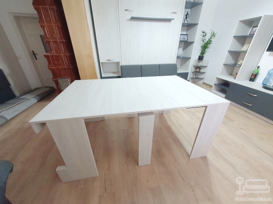 Masă extensibilă din PAL Light Virginia Walnut realizată la comandă