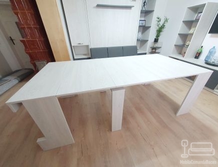 Masă extensibilă din PAL Light Virginia Walnut realizată la comandă