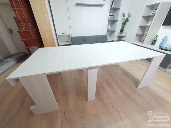 Masă extensibilă din PAL Light Virginia Walnut realizată la comandă