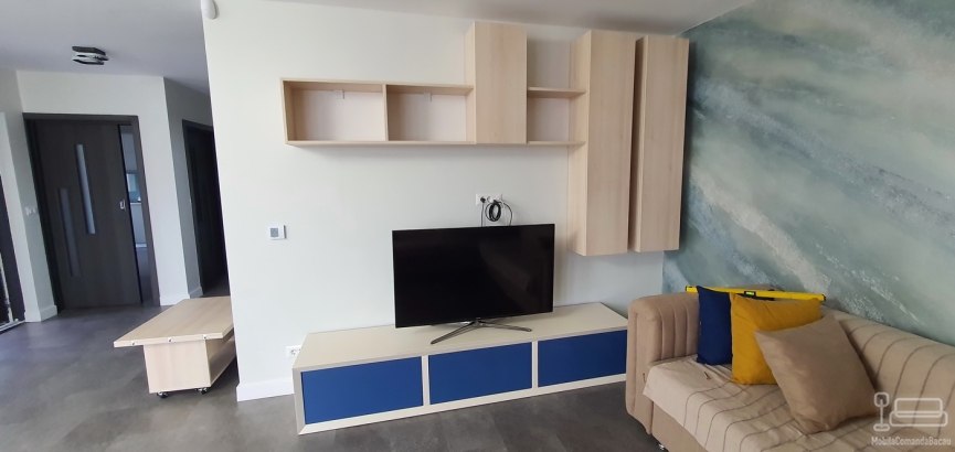 Mobilier living din PAL melaminat dublat cu fronturi MDF vopsit – montaj în Bacău