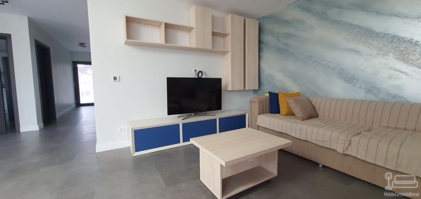 Mobilier living din PAL melaminat dublat cu fronturi MDF vopsit – montaj în Bacău