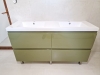 Mobilier baie din MDF vopsit lucios – corp dublu pentru chiuvete și soldat înalt