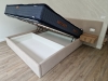 Pat tapitat cu somieră rabatabilă 200×180 cm – depozitare XXL, confort premium