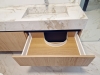 Mobilier de baie MDF furniruit, cu sertare Blum soft-close și blat cu lavoar integrat