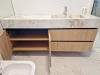 Mobilier de baie MDF furniruit, cu sertare Blum soft-close și blat cu lavoar integrat