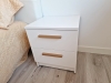 Mobilier dormitor mdf – pat tapițat cu somieră rabatabilă, dulap 4 uși și zonă machiaj led