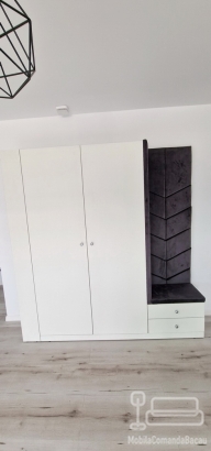 Mobilier hol din pal melaminat cu banchetă tapițată