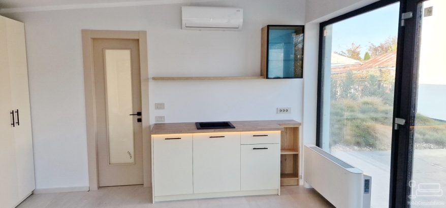 Bucătărie din mdf vopsit, 2000 mm – feronerie blum, iluminare led hafele