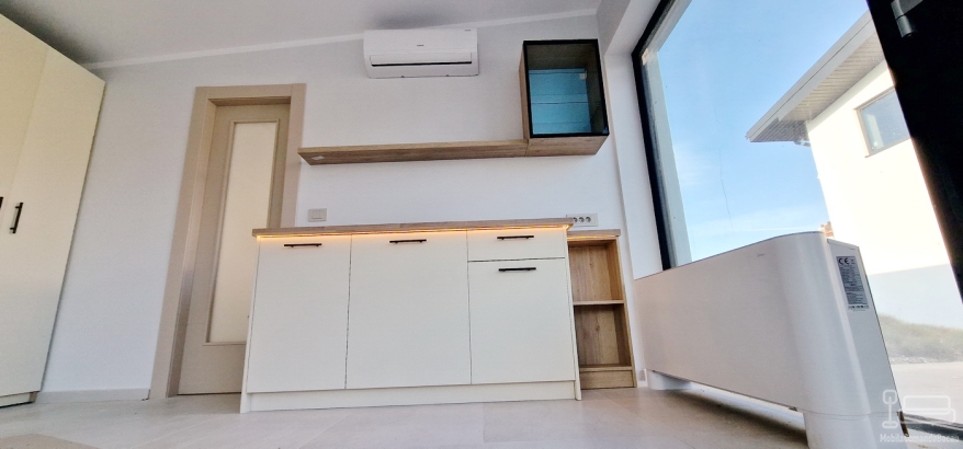 Bucătărie din mdf vopsit, 2000 mm – feronerie blum, iluminare led hafele
