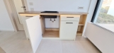 Bucătărie din mdf vopsit, 2000 mm – feronerie blum, iluminare led hafele