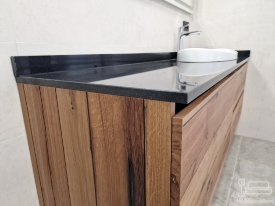 Mobilier pentru baie din MDF furniruit cu cant laser și blat din quartz, 1,8 m – Bacău