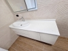Mobilier de baie din MDF furniruit, cant laser și blat din quartz – 1,8 m, Bacău