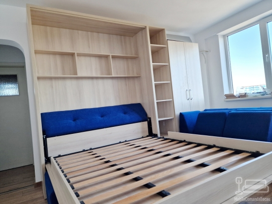 Ansamblu Pat Rabatabil cu Canapea tip coltar