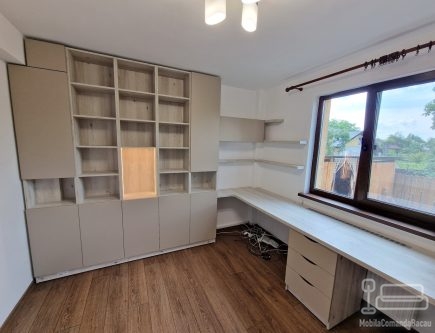 Mobilier pentru cameră de birou din PAL melaminat, cu feronerie Blum și iluminat LED Hafele 3 mm