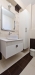 Mobilier baie din MDF vopsit cu riflaj și feronerie Blum