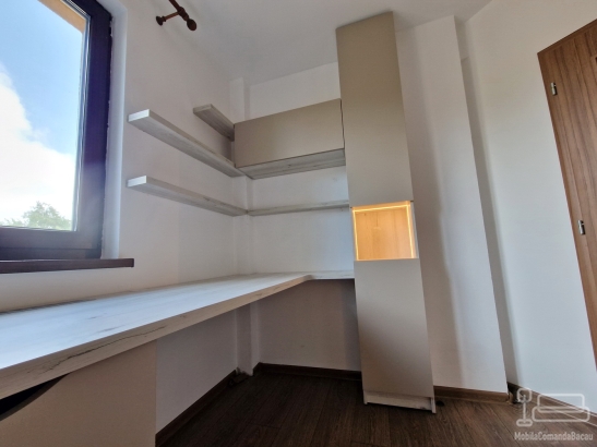 Mobilier pentru cameră de birou din PAL melaminat, cu feronerie Blum și iluminat LED Hafele 3 mm