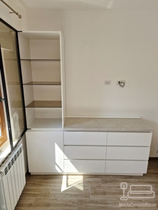 Bucătărie mdf perfect sense, 4650 mm – feronerie blum & masă extensibilă în sertar, adjud