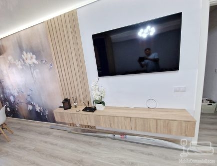 Mobilier living din pal melaminat cu riflaje, 2500 mm – Iași
