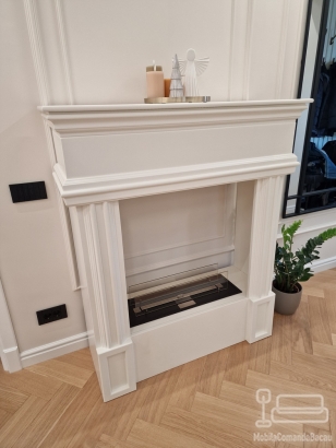 Corp șemineu din MDF vopsit, realizat pe comandă