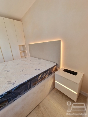 Mobilier dormitor matrimonial la comandă cu pat cu somieră rabatabilă, Bacău