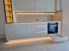 Bucătărie la comandă din PAL melaminat almond cu feronerie Blum și profile Gola, Bacău