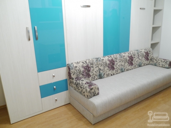 Dormitor pentru copii cu pat rabatabil si Canapea D 201