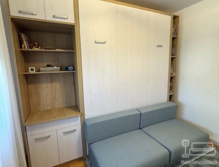 Dormitor cu pat rabatabil și canapea, realizat pe comandă în Bacău