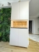 Bucătărie pe colț din MDF vopsit în câmp electrostatic, cu blat din Quartz
