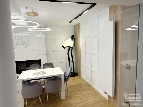 Mobilier de dining din MDF vopsit, cu bandă LED Hafele
