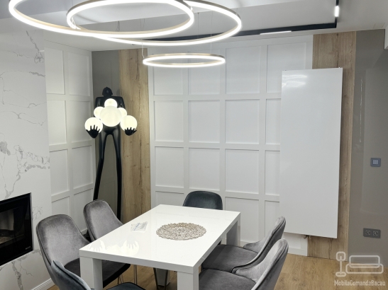 Mobilier de dining din MDF vopsit, cu bandă LED Hafele