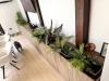 Mobilier pentru terasă din PAL și MDF vopsit, cu jardiniere și corp pentru frigider