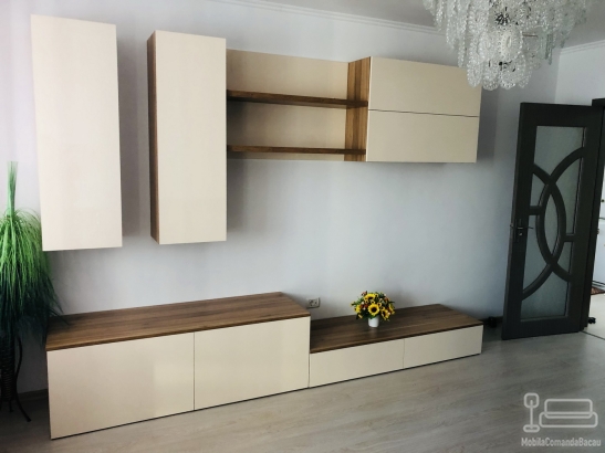 Mobilier living din PAL melaminat & MDF vopsit – 3000 mm (Bacău)
