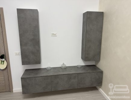 Mobilier living din MDF – ansamblu suspendat cu feronerie Blum (1900 mm), Bacău