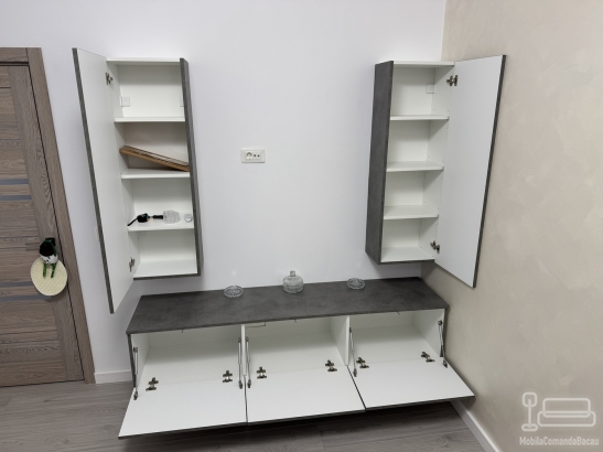 Mobilier living din MDF – ansamblu suspendat cu feronerie Blum (1900 mm), Bacău