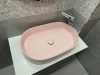 Mobilier baie din MDF vopsit cu blat din Quartz – set cu corp lavoar 700×450×500 mm și dulap înalt pentru mașina de spălat 850×650×2650 mm