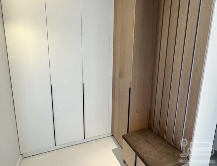 Mobilier hol din mdf furniruit – feronerie blum cu amortizare, Bacău