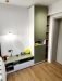 Mobilier dormitor pentru copil din MDF vopsit, cu pat tapițat și iluminare LED