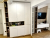 Mobilier dormitor pentru copil din MDF vopsit, cu pat tapițat și iluminare LED