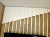 Mobilier dormitor pentru copil din MDF vopsit, cu pat tapițat și iluminare LED