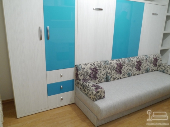 Dormitor pentru copii cu pat rabatabil si Canapea D 201