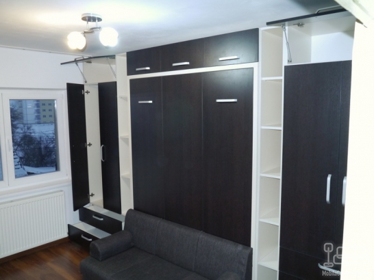 Dormitor cu Pat Rabatabil si Canapea D 216