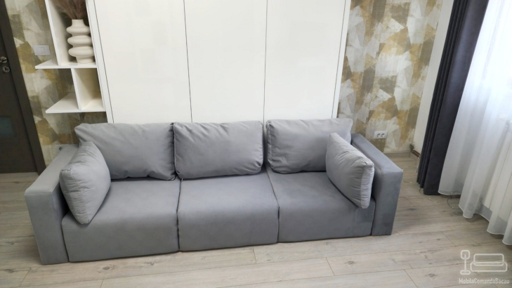Ansamblu mobilier cu pat rabatabil si canapea