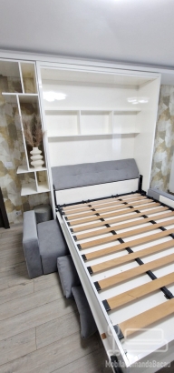 Ansamblu mobilier cu pat rabatabil si canapea