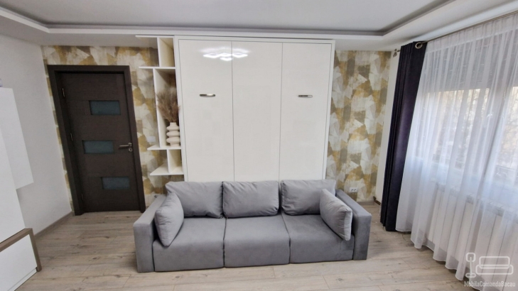 Ansamblu mobilier cu pat rabatabil si canapea