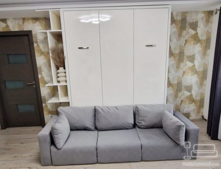 Ansamblu mobilier cu pat rabatabil si canapea