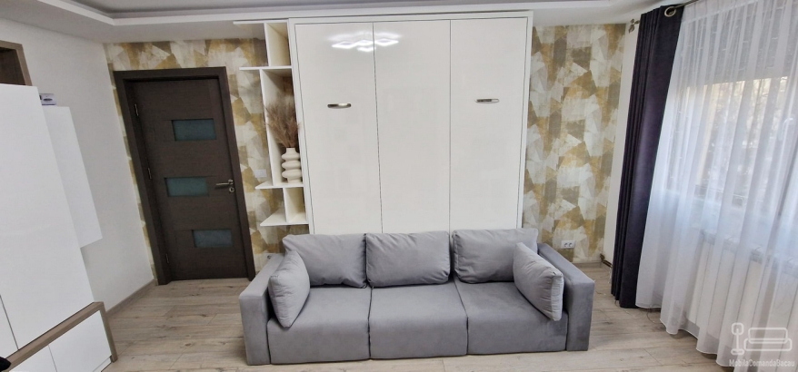 Ansamblu mobilier cu pat rabatabil si canapea