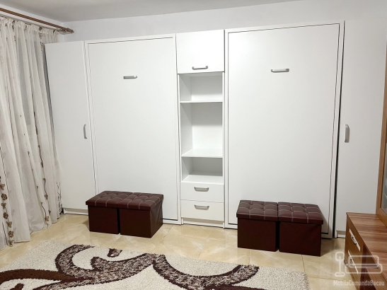 Ansamblu mobilier copii cu 2 paturi rabatabile, realizat pe comandă