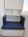 Mobilier balcon cu șezut tapițat și depozitare, montat în Roman, Neamț