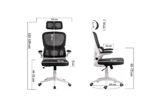 Scaun ergonomic pentru birou cu suport lombar si brate rabatabile OFF 432 negru